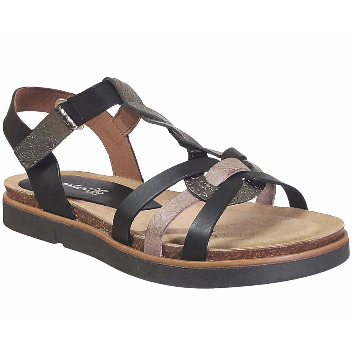 1532 Noir/Gris cuir