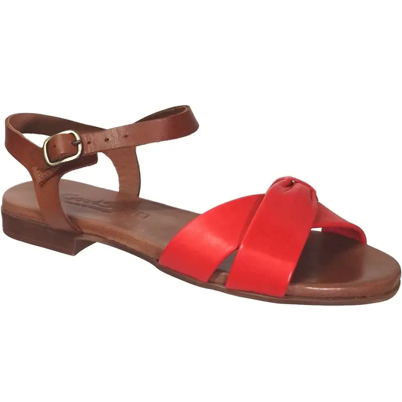 Nathalie Rouge/Marron cuir