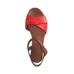 Nathalie Rouge/Marron cuir